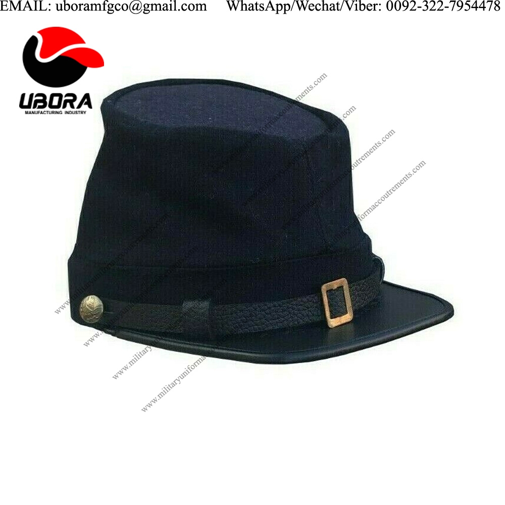 American Civil War Reennactors Union Navy Blue Wool Kepi Hat  Military cap visor, Army cap visor