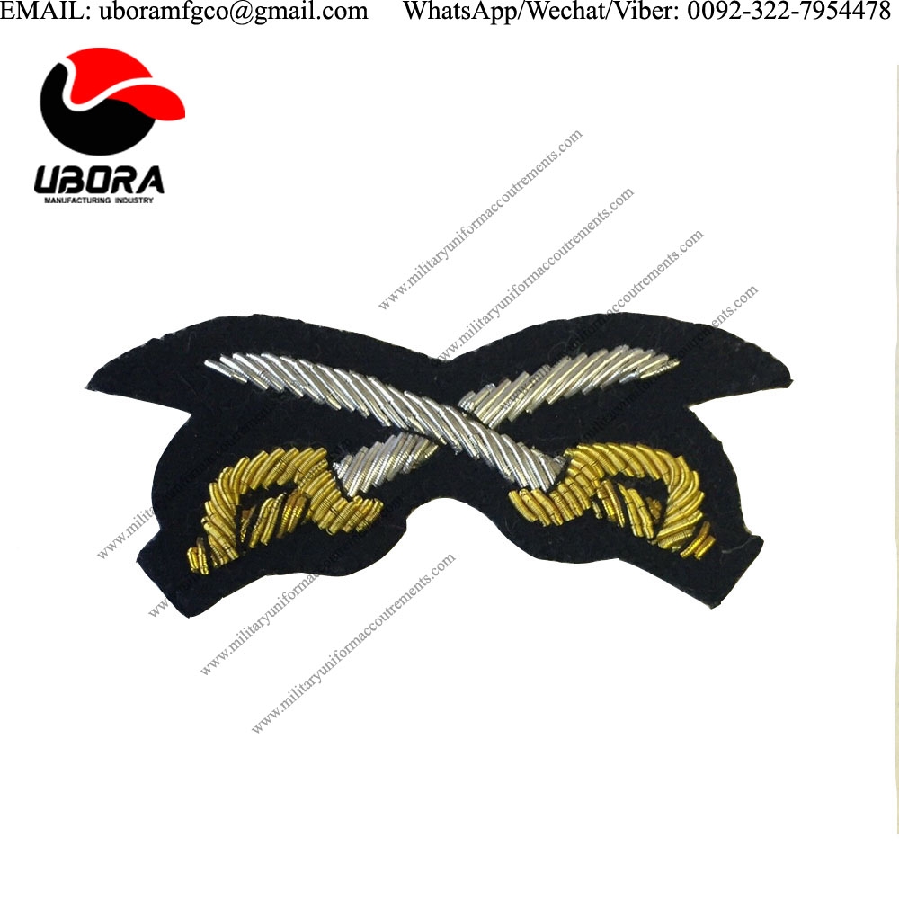 Bullion Patches Black Army Physical Training Sleeve Badge, Mess Dress, APTC, Cross Swords, PTI 
