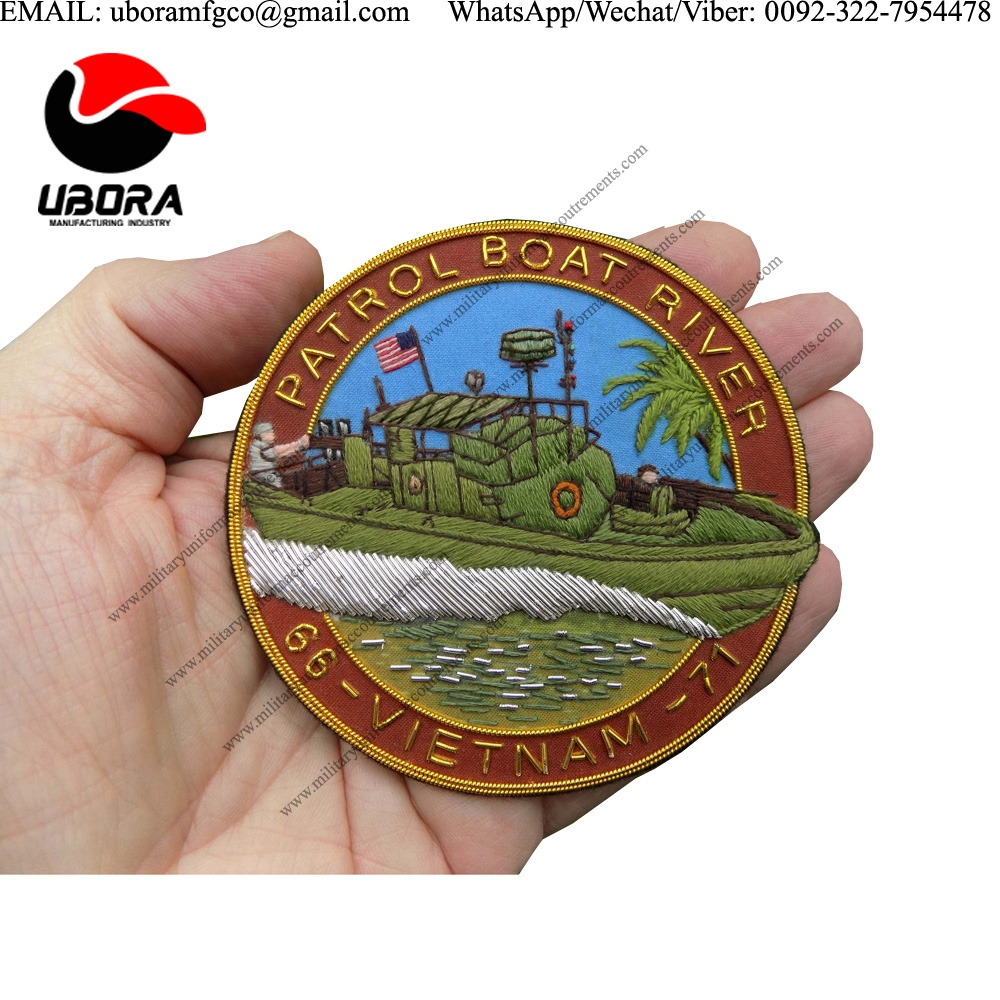 Blazer patch Patrol Boat River PBR Patch Badge Vietnam War Bullion Wire Blazer Badges patches