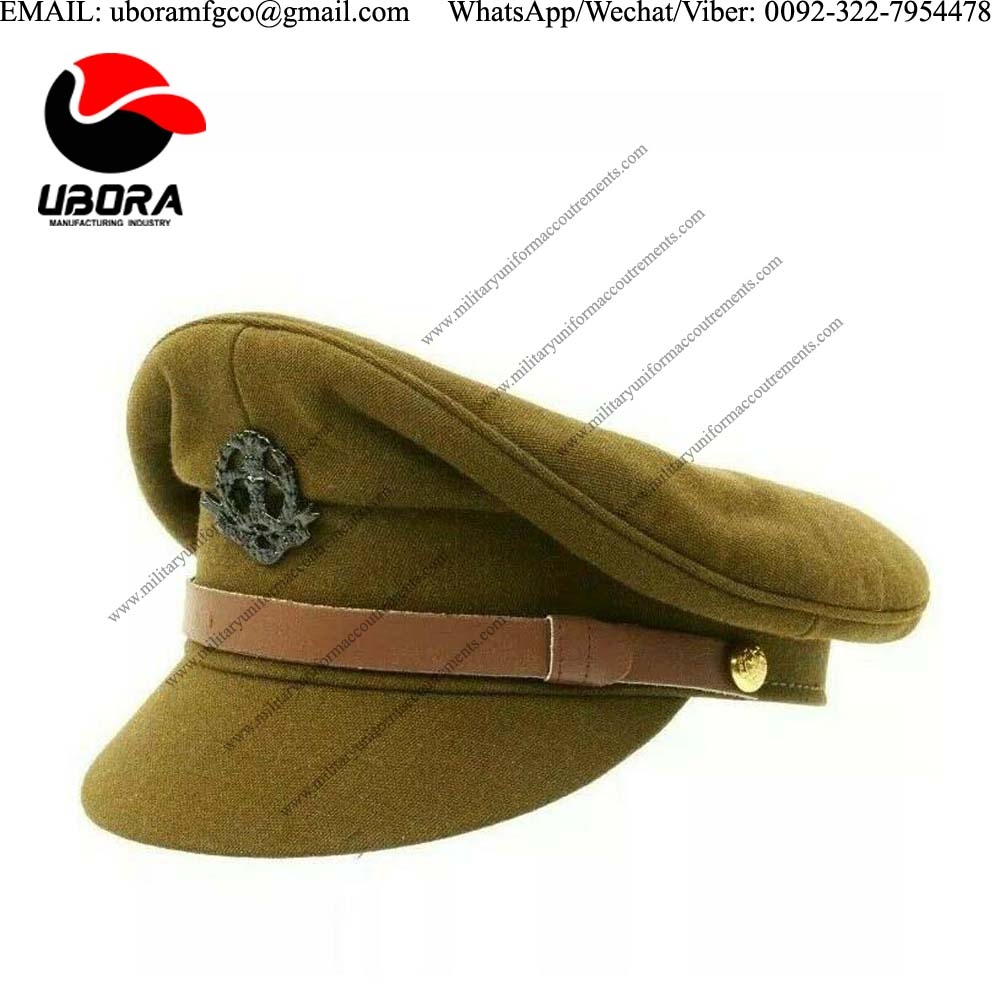 British WWII Officer Peaked Visor Cap- Size US all sizes1 bullion wire Police Military