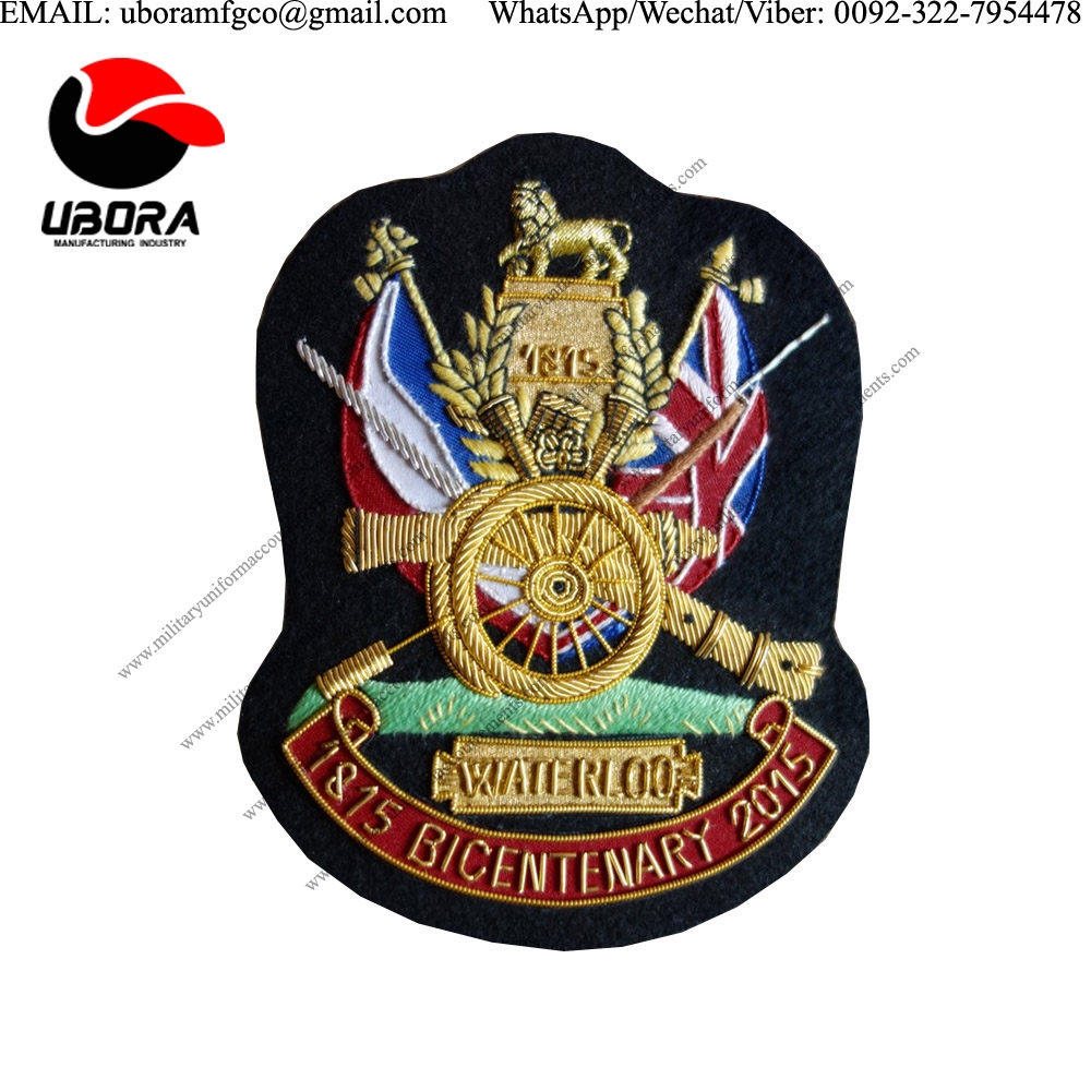 Bullion Patches Battle of Waterloo Bicentenary Blazer Badge 1815 ~ 2015 crests, emblem, insignia, bl