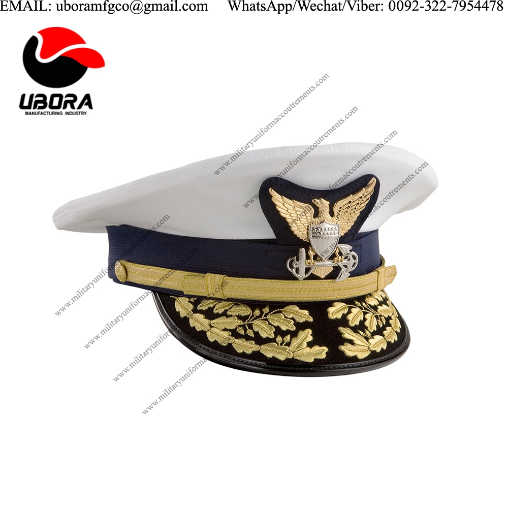 COAST GUARD ADMIRAL COMPLETE CAP  cap, army officer peaked cap, military officer peak cap, army peak
