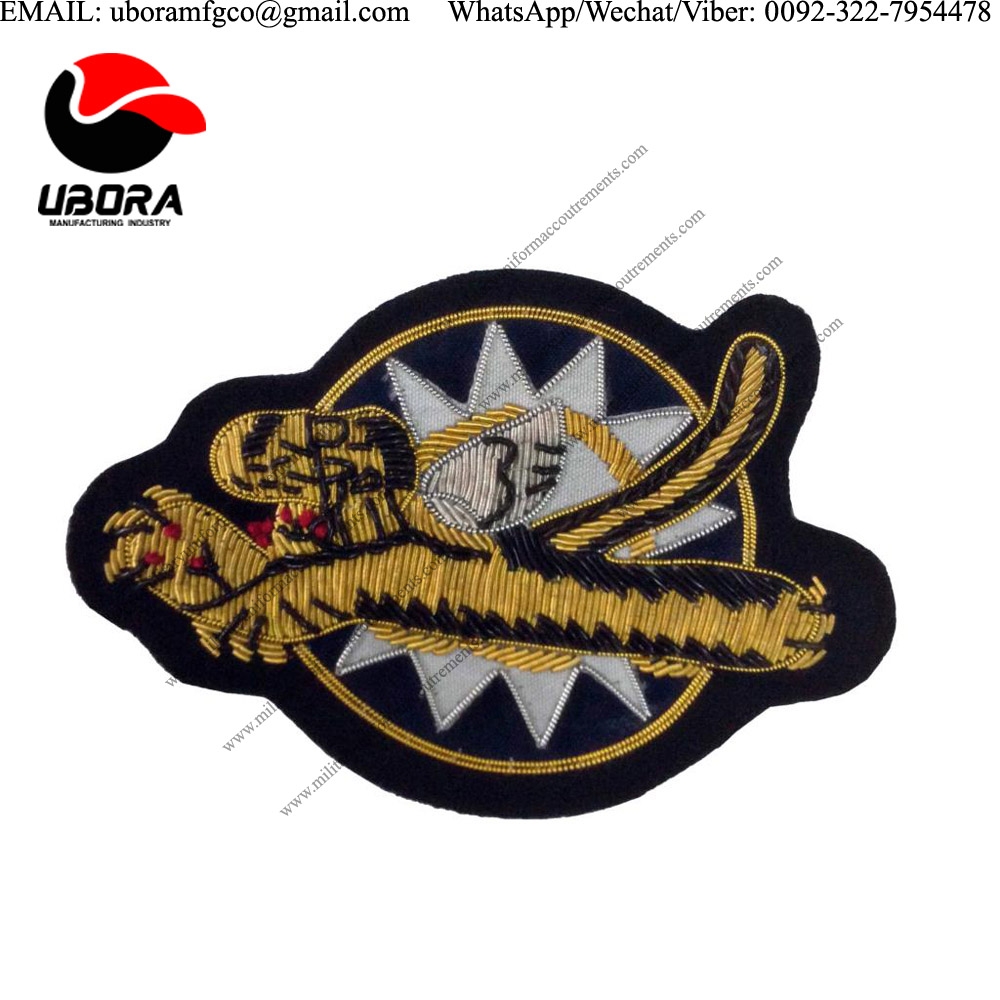 high quality badge Handmade bullion wire embroidery badge,patch, Classic Flying Tiger design badge p