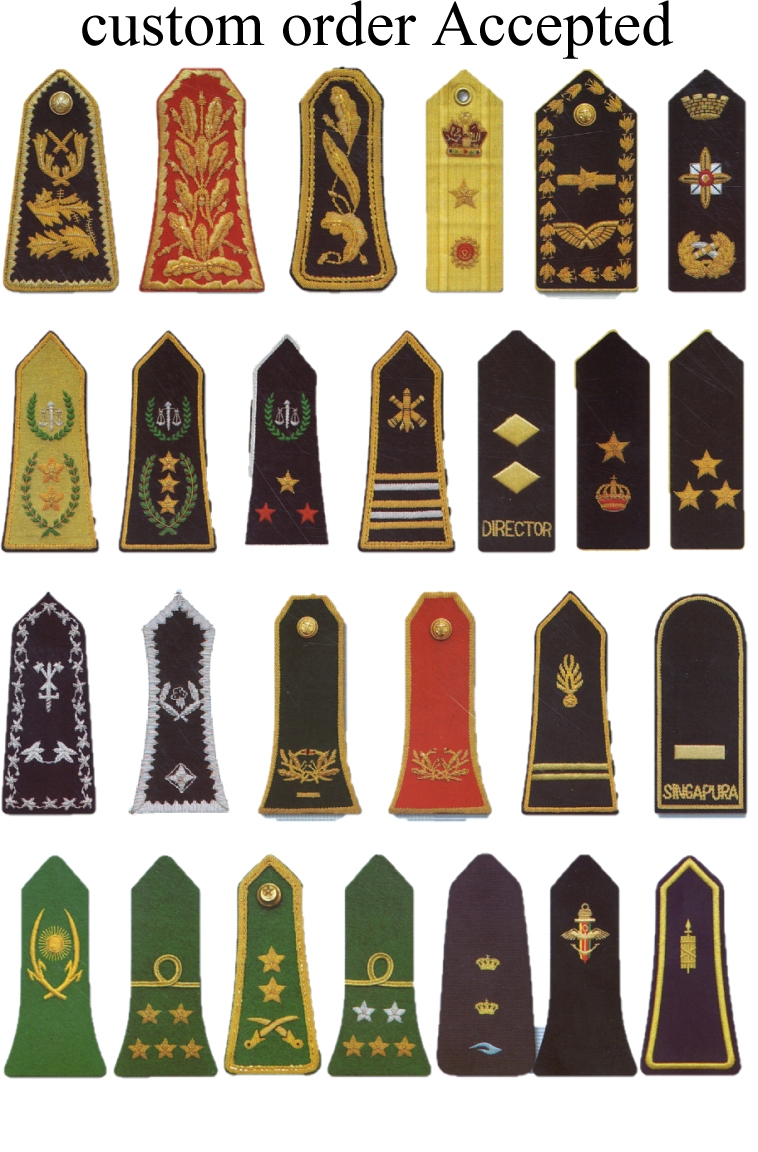 Custom made Military embroidery Epaulette,epaulet,shoulder boards,police,army