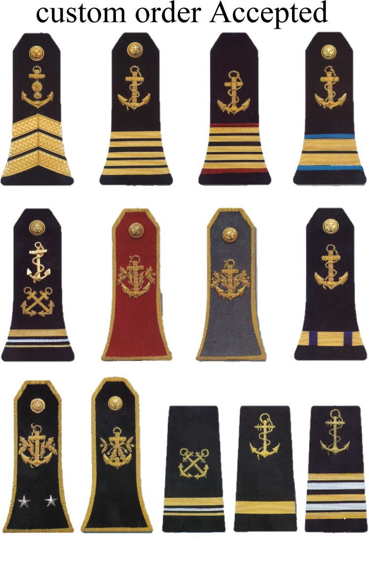 Custom made naval embroidery epaulette,epaulet,shoulder board,navy,bullion wire