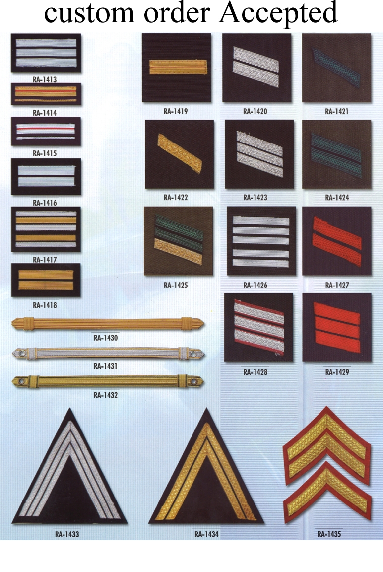 Supplier of Military Braid Patch,Chevron,Cap Cords,Military uniform accessories