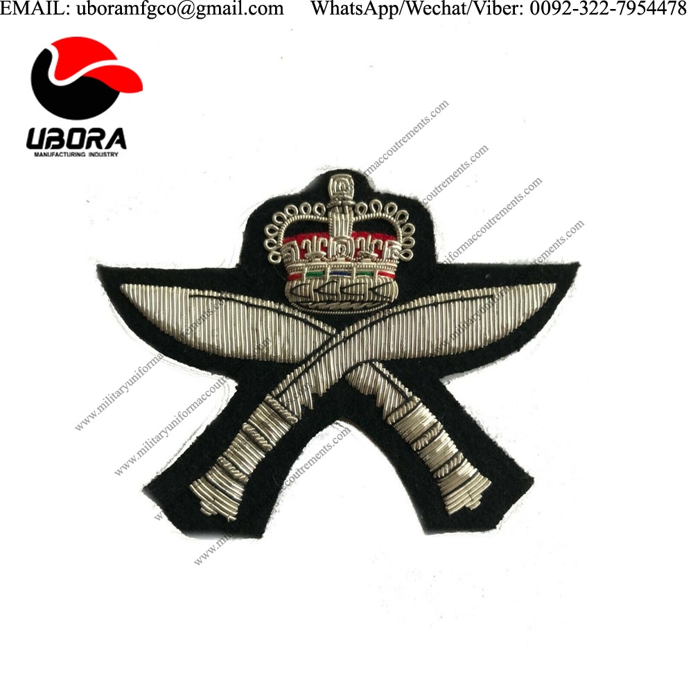 Royal Gurkha Rifles Military Blazer Badge Wire Bullion Badge applique, wholesale Customized Bullion 