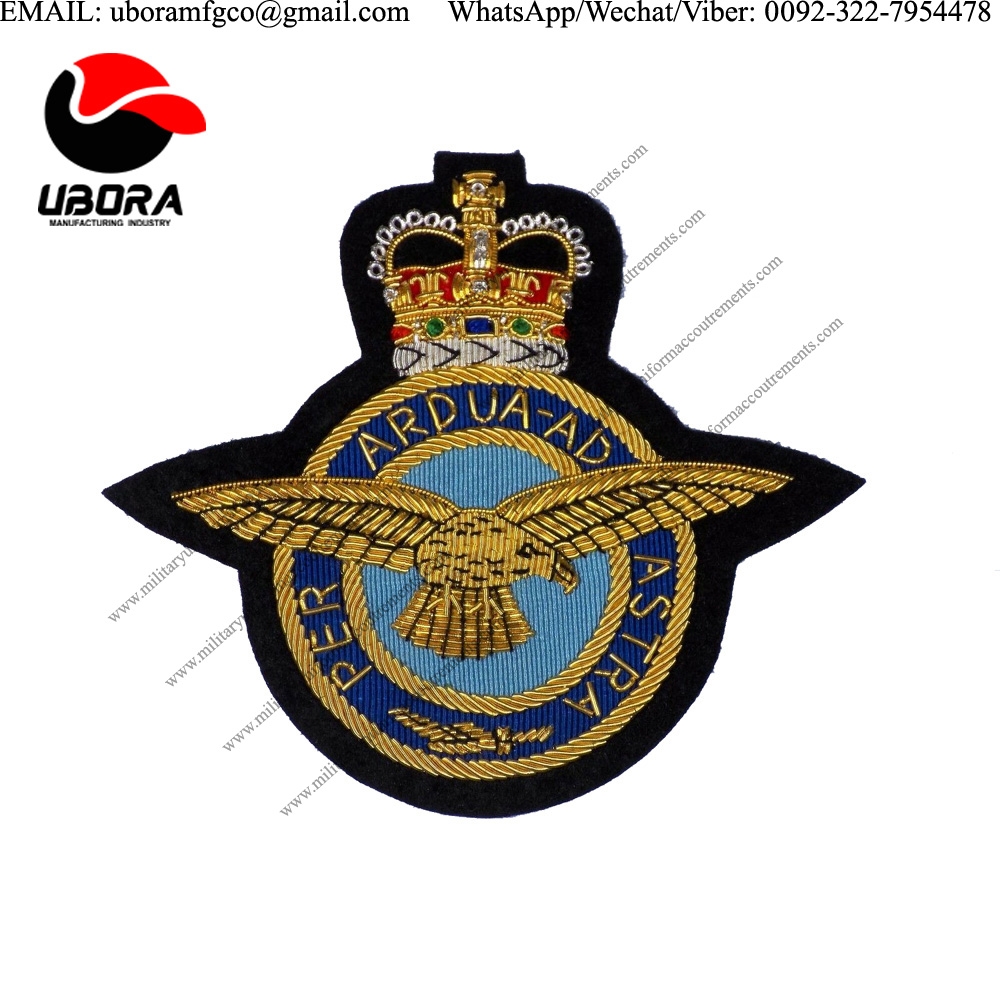 wholesale suppliers RAF Blazer Badge Wire Embroidered Royal Air Force Highly Accurate Design patches