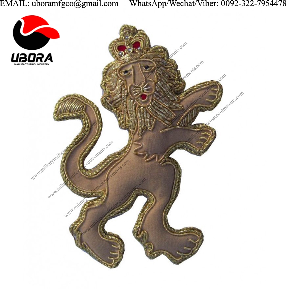 military uniform accoutrements Royal Beasts Lion tree decoration  Bullion Badge patches, Military 