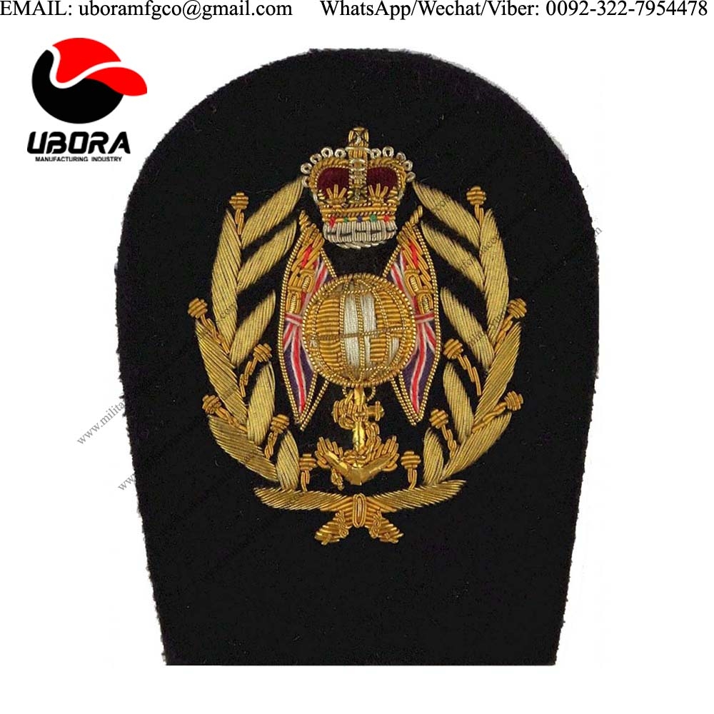 military motif hand embroidery badges Royal Marines Colour Sergeant Rank Badge Globe Flags Laurels 