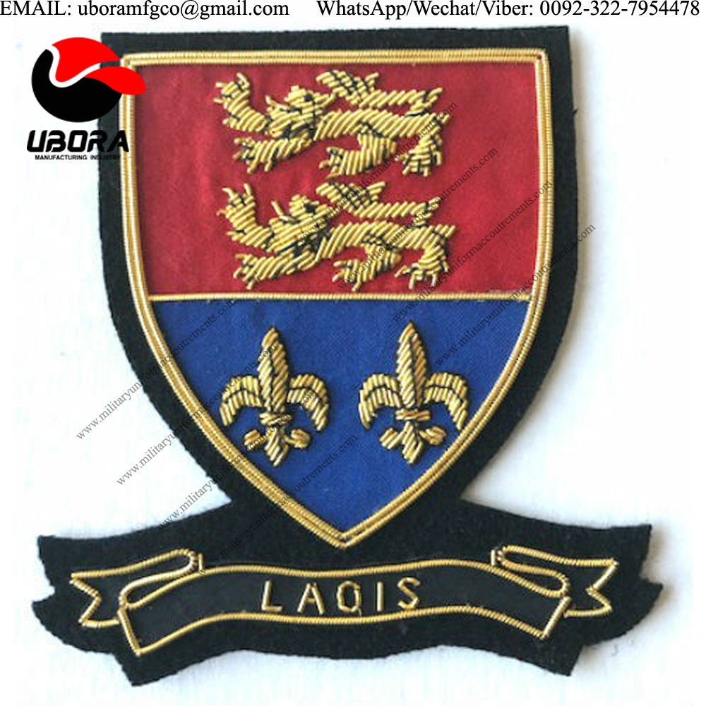 Military Uniform emblem HAND EMBROIDERED IRISH COUNTY - LAOIS - COLLECTORS HERITAGE ITEM SHIELD ARMY