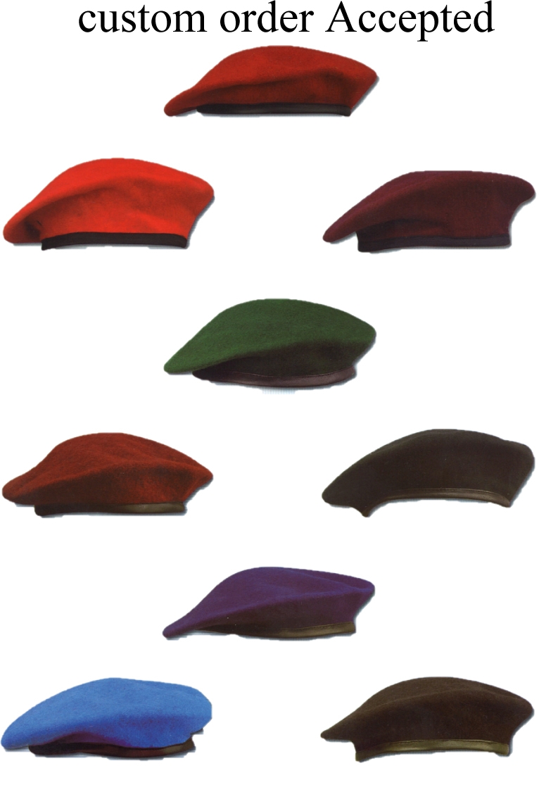 Supplier of military beret,cap,army,police,officer,wool,custom made,manufacturer