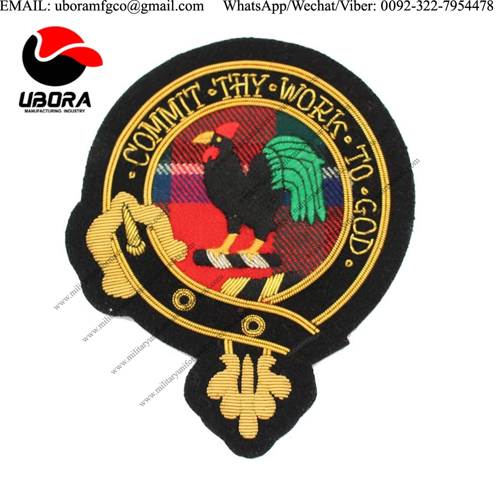 handmade badge Clan Sinclair Embroidered Badge Clan crest ARMY CAP BADGES wholesale, Handmade clan