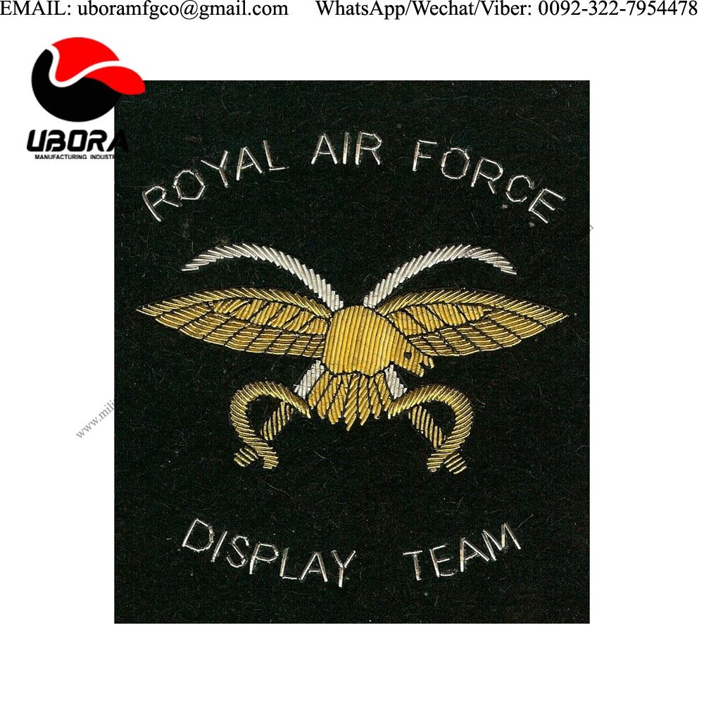 Bullion Patches Blazer badge Gold&Silver Wire RAF Display Team 12cm x 12cm insignia, RAF military 