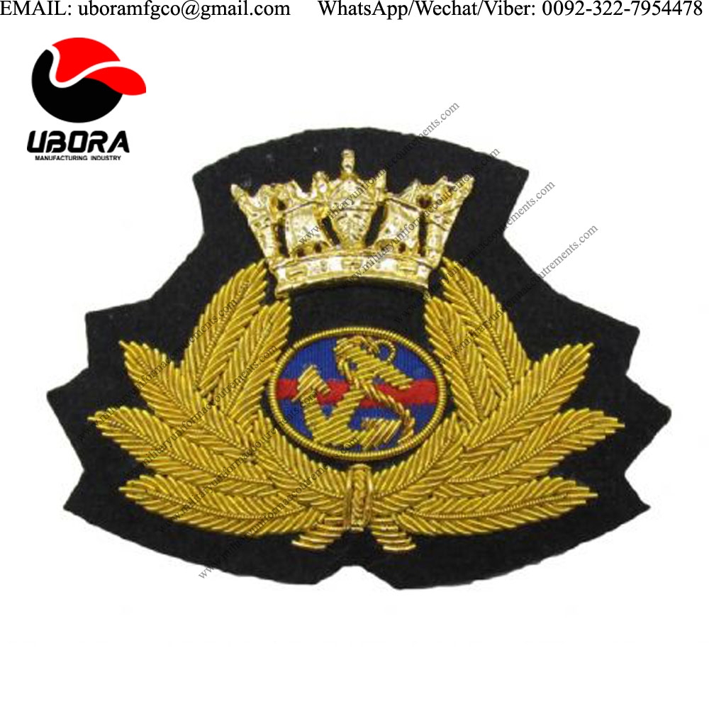 sew on badge merchant navy cap badge anchor in gold wreath cap badge embroidered bullion wire cap 