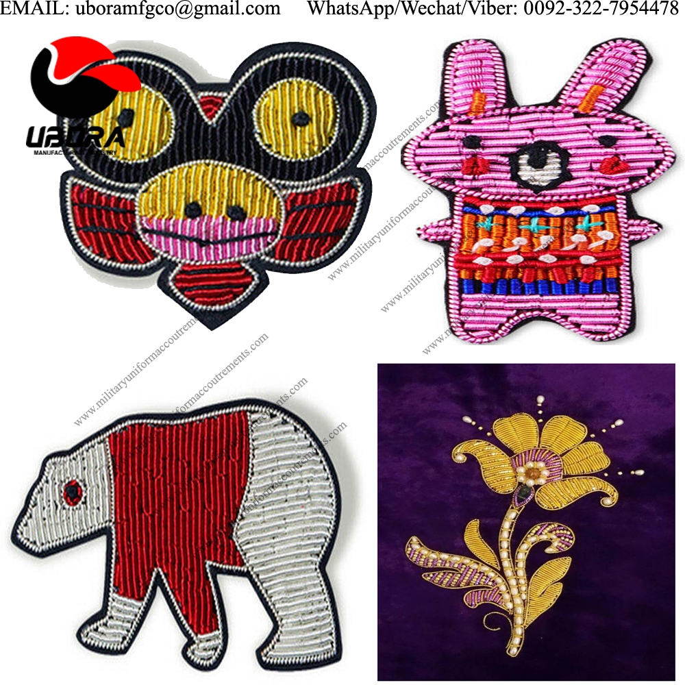 bullion wire Fashion Brooches Face Bullion bear Embroidery