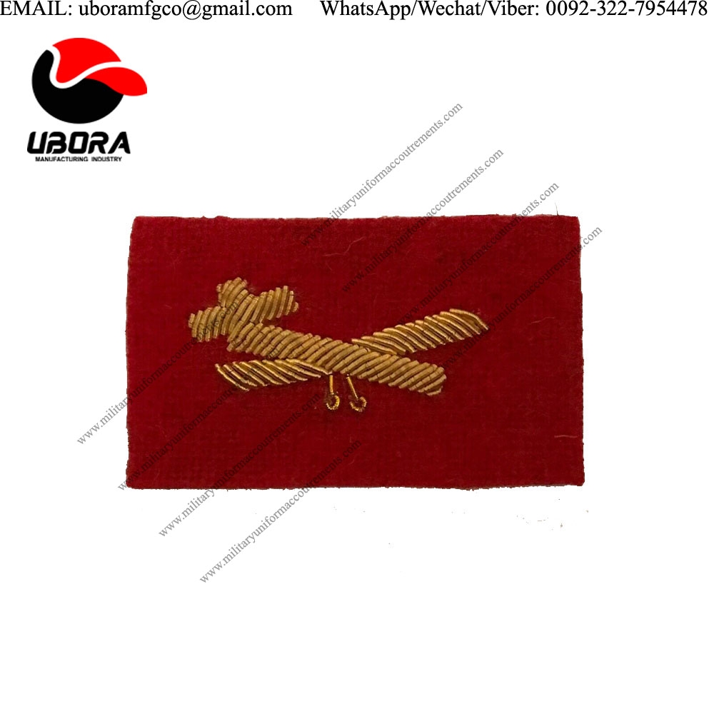 customized goldwork Glider Lancasters Mess Dress, Lance Sleeve Badge Red Gold Embroidered BULLION 