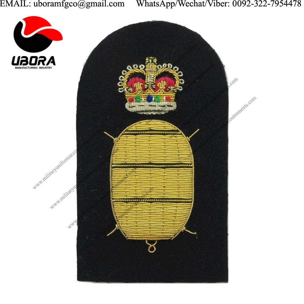 Applique Embroidery Badge hand embroidery badges  Mine Warfare Petty Officer-Contact Mine +Crown 
