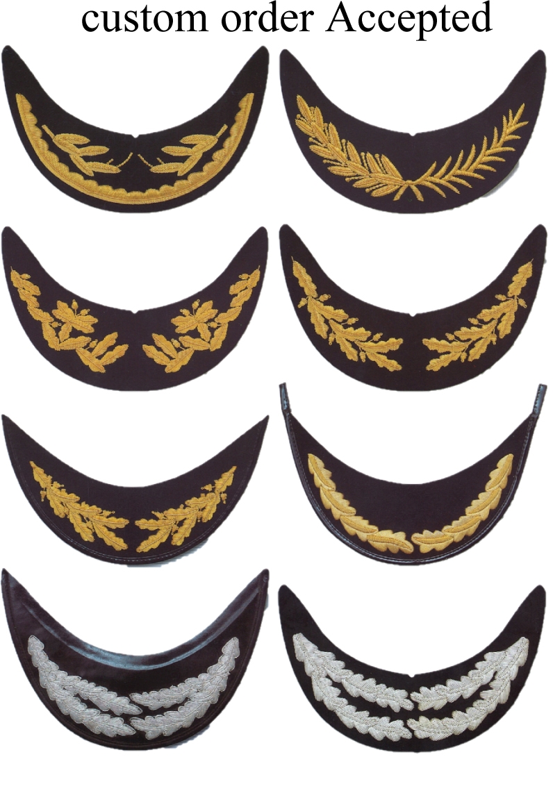 Supplier of hand embroidery cap visors,peak cap,hat visor,gold bullion wire,indi