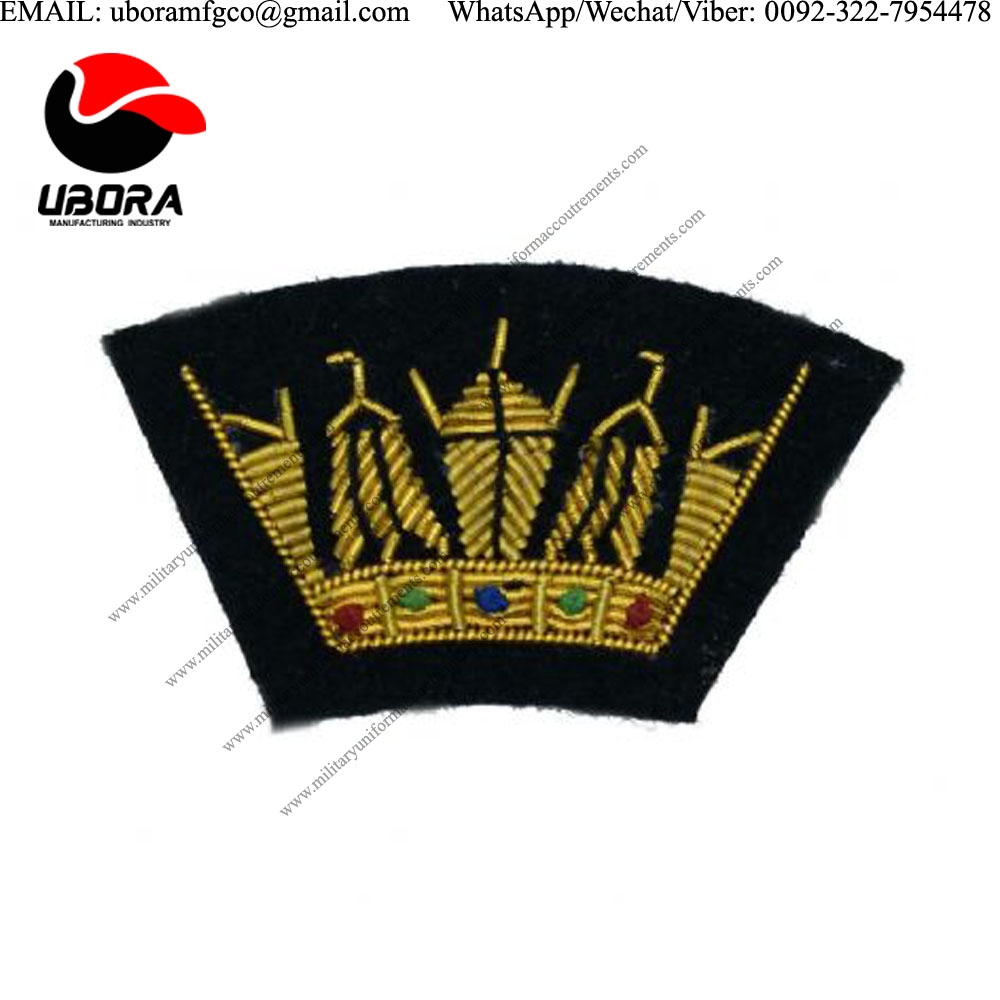 handmade badge crown badge merchant navy crown gold sold handmade gold navy bullion embroidered 