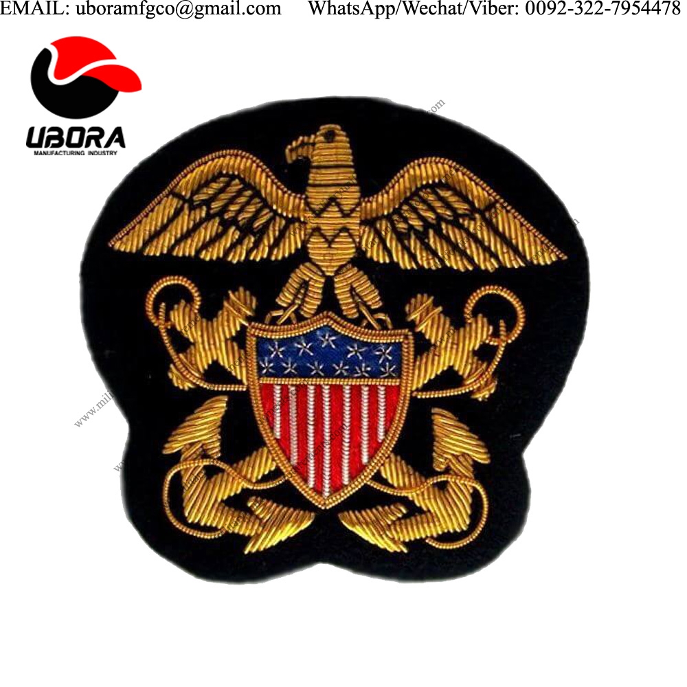 Blazer patch Navy Officer’s crest Bullion Wire Blazer patches – Officer embroidered bullion wire cap