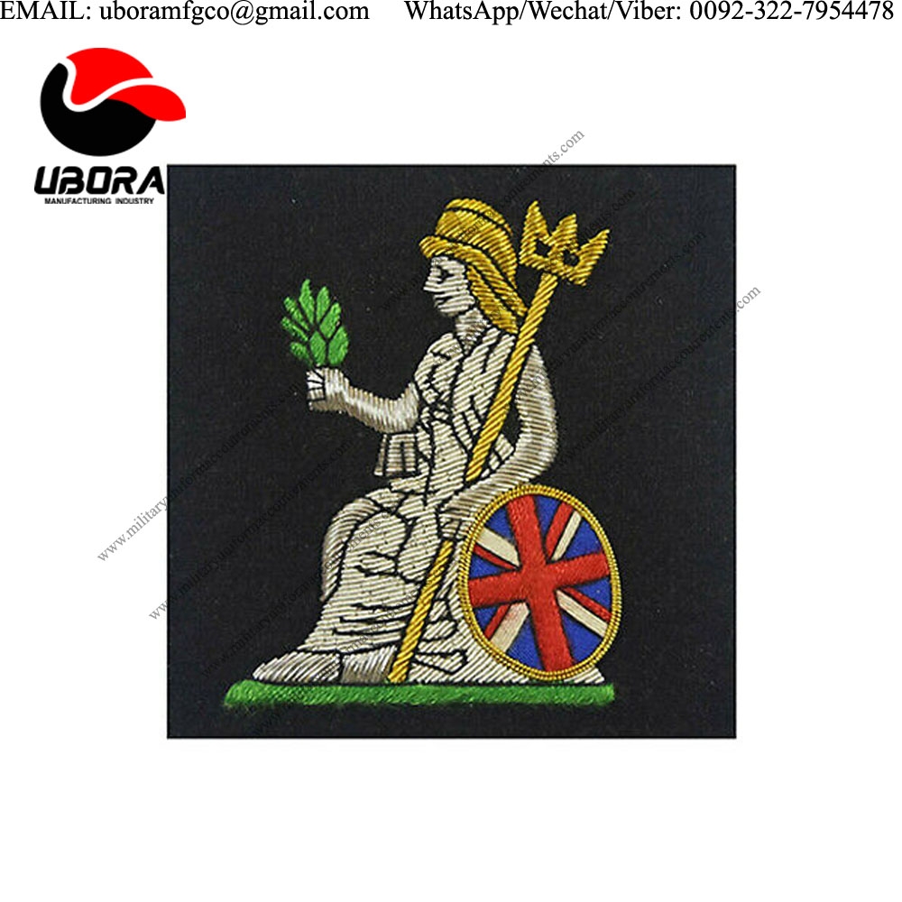 Blazer patch Norfolk Regiment Gold Wire Bullion Blazer Badge Bullion wire indian hand knitted 
