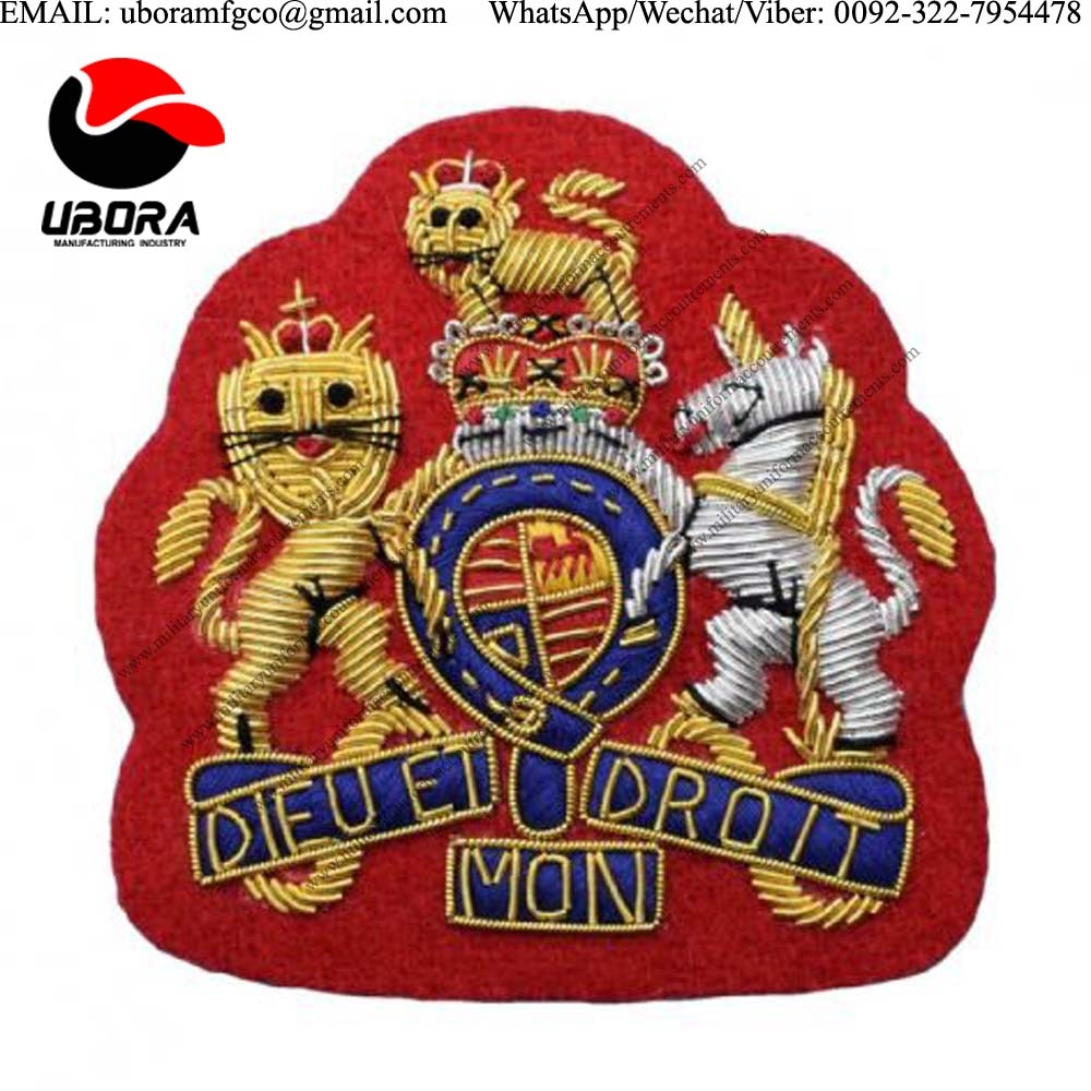 HAT CAP BADGE warrant officer class 1 hand embroidered rank badge red UK ARMY BULION BADGES, UK ARMY