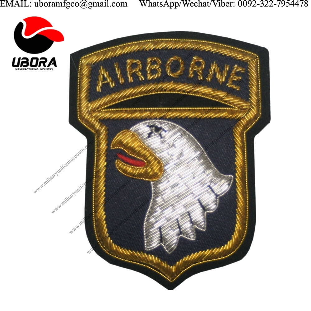 101st Royal U.S. Airborne Officer emblem Wire Bullion Badge 
