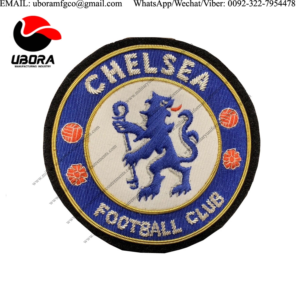 handmade badge Chelsea Hand Embroidered Badge Football Badge Bullion Badge Handmade Club Badge 