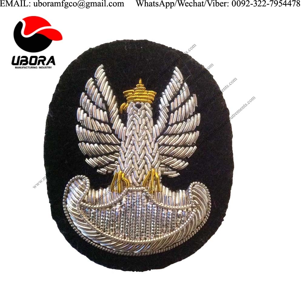 Applique Embroidery Badge hand embroidery badges BULLION Senior NCO ARMOUR TANK VISOR SIDE CAP BADGE