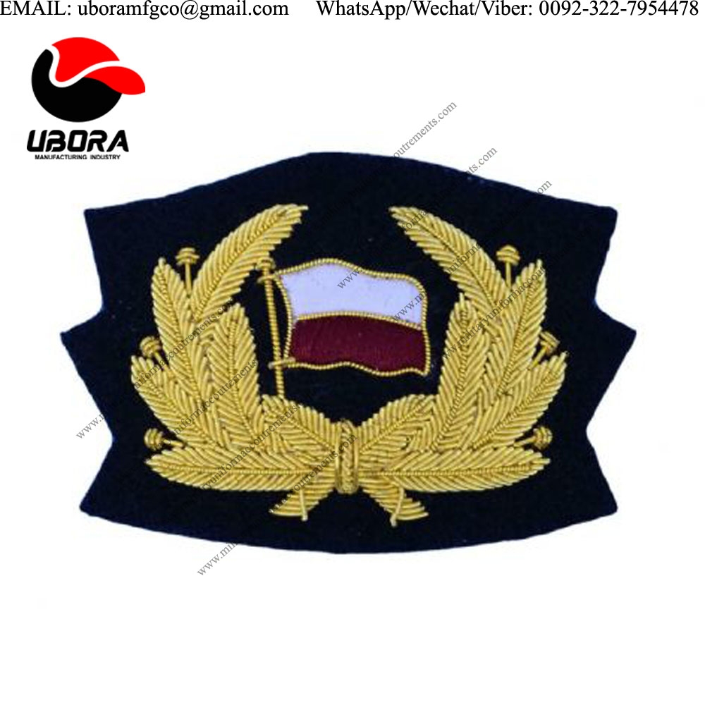 Blazer Badge badge cap badge merchant navy wreath flag naval officer uniform bullion embroidery 
