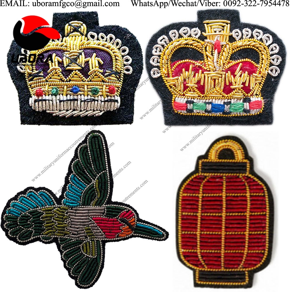 Bullion wire little bird, lantern Little Hand-Crafted Crown Appliques best quality