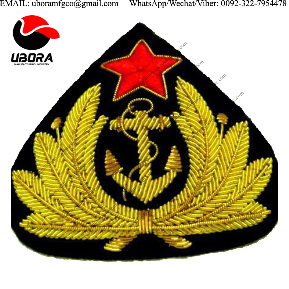 HAT CAP BADGE YUGOSLAVIA NAVY OFFICER HAT CAP BADGE NEW HAND EMBROIDERED military hand embroidery 