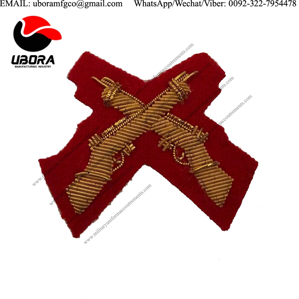 handmade badge Cross Rifles Sleeve Badge, Mess Dress, Army, Red Skill at Arms, Military, SAA CUSTOM 