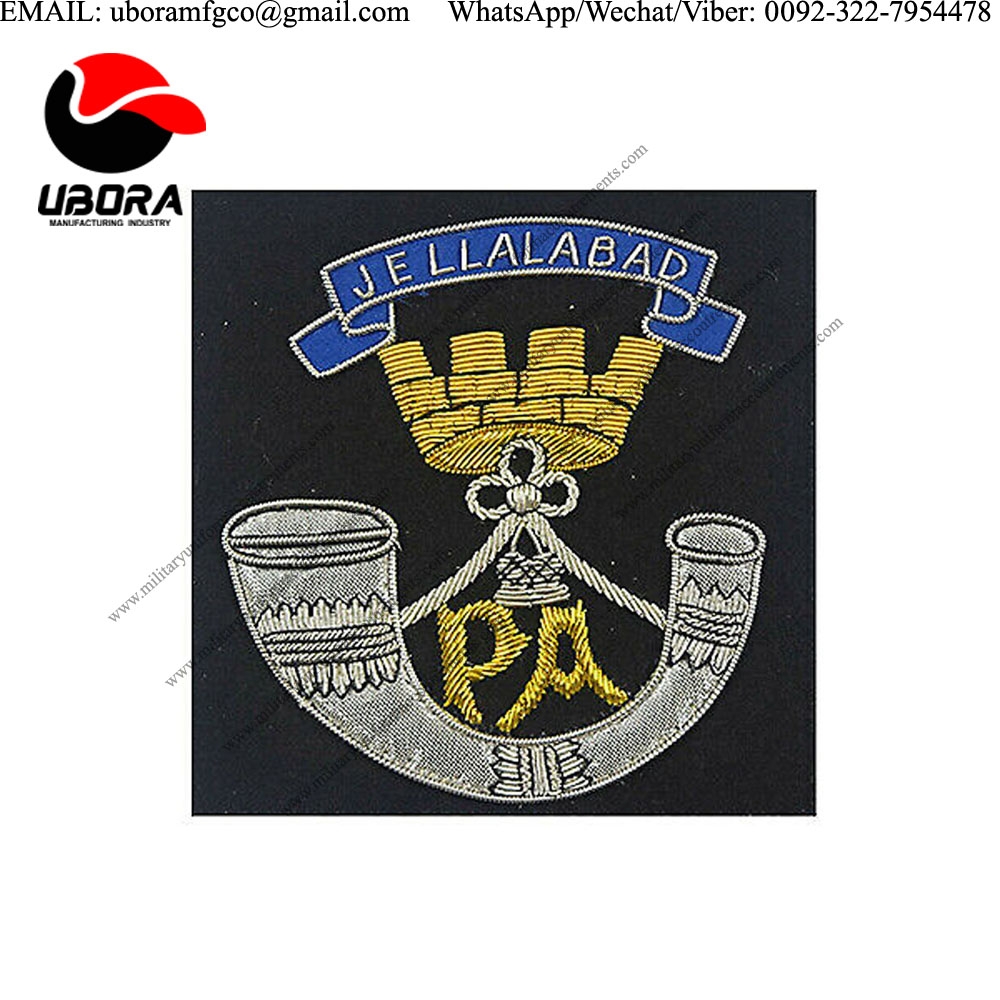 Custom Somerset Light Infantry Gold Wire Bullion Blazer Badge10cm x 10cm embroidery gold wor