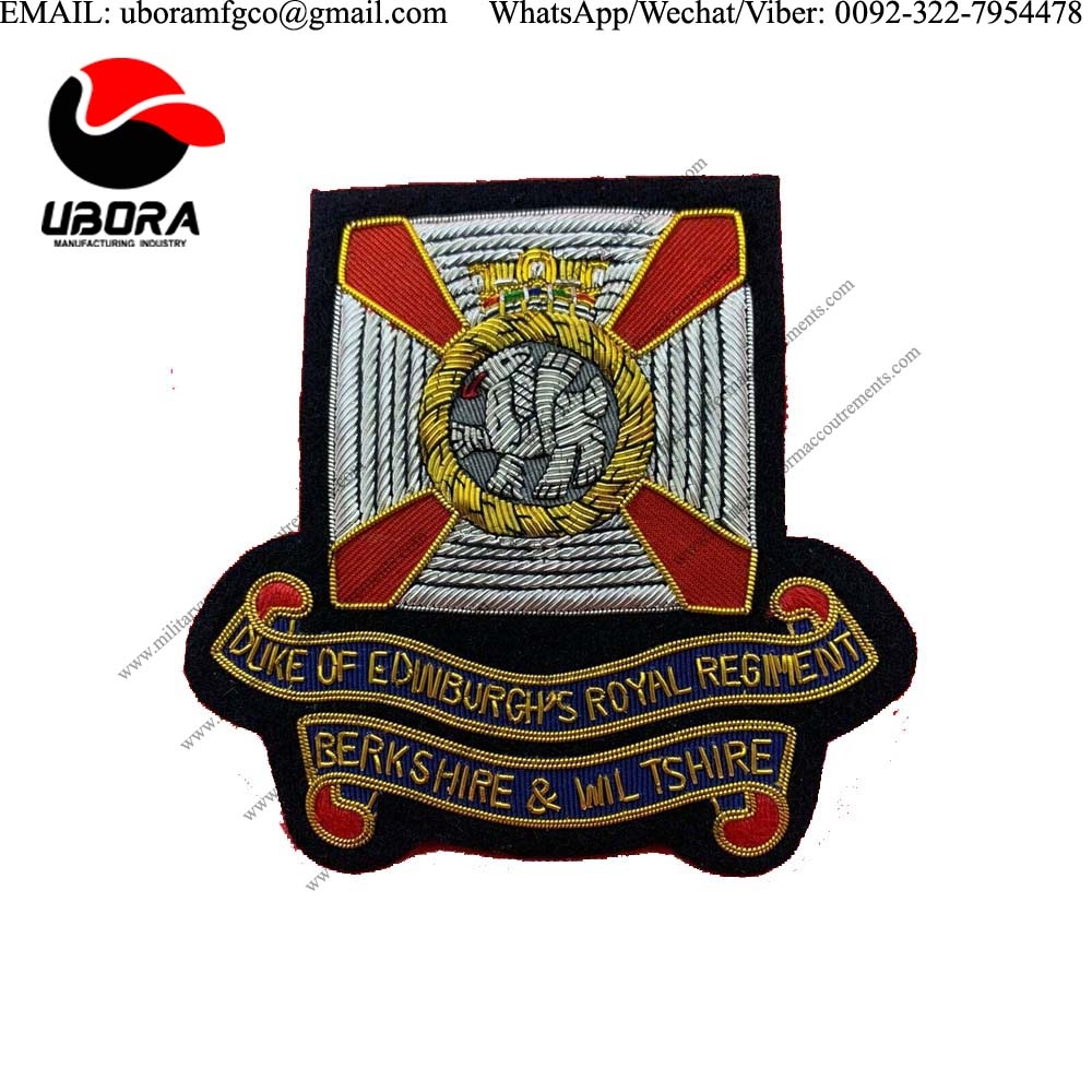 Embroidered Crest Badges Edenburgh’s Royal Regiment Blazer Badge Handmade With Bullion And Wire WIRE