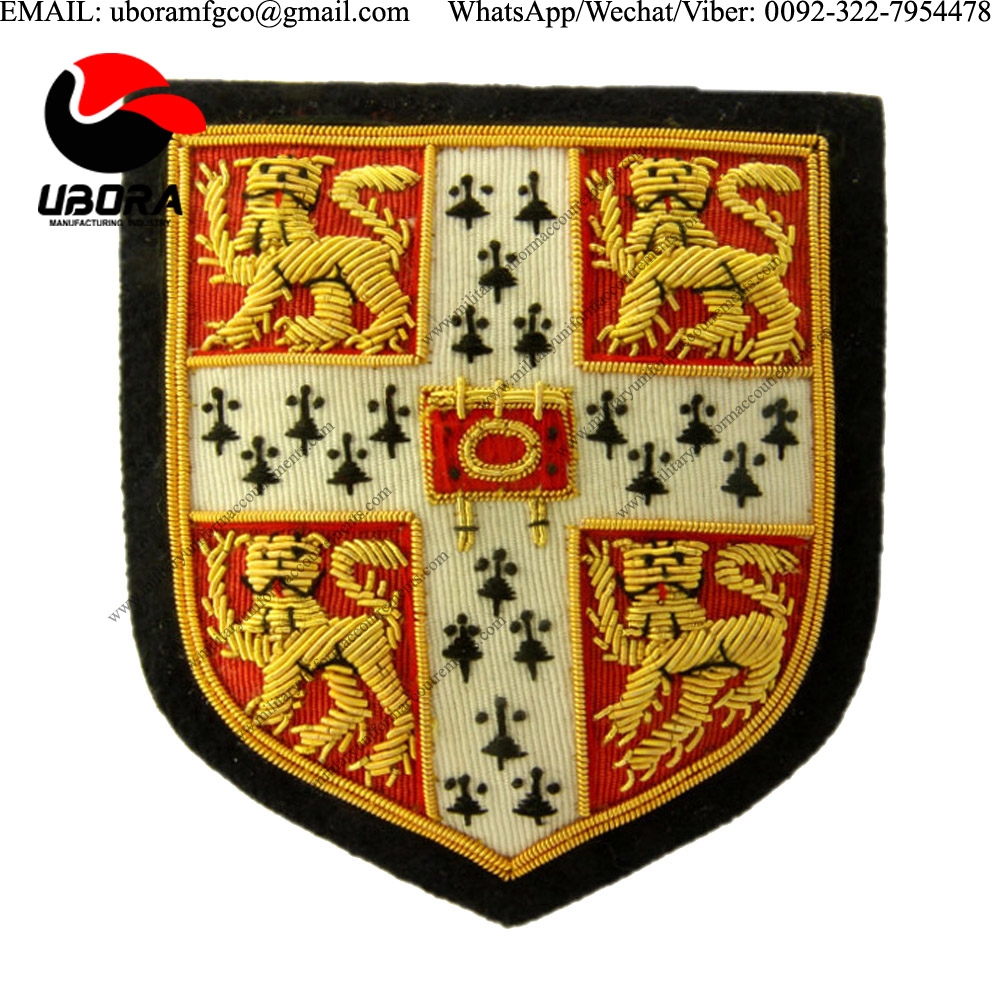 military motif Hand Embroidery Blazer Badge CAP BADGES wholesale, HandMade SHIELD badges, hand 