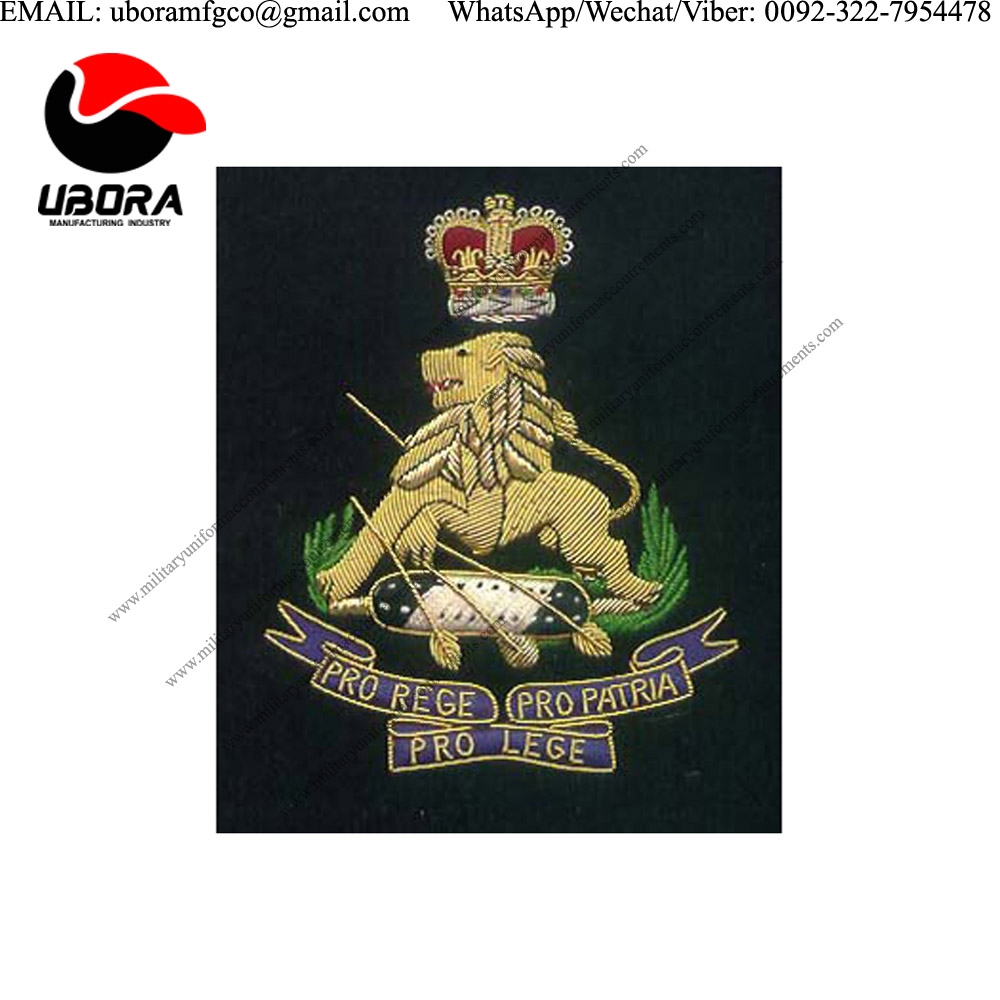 military motif Hand Embroidery Bullion Wire Badges manufacturer wholesale Supplier of Custom made 