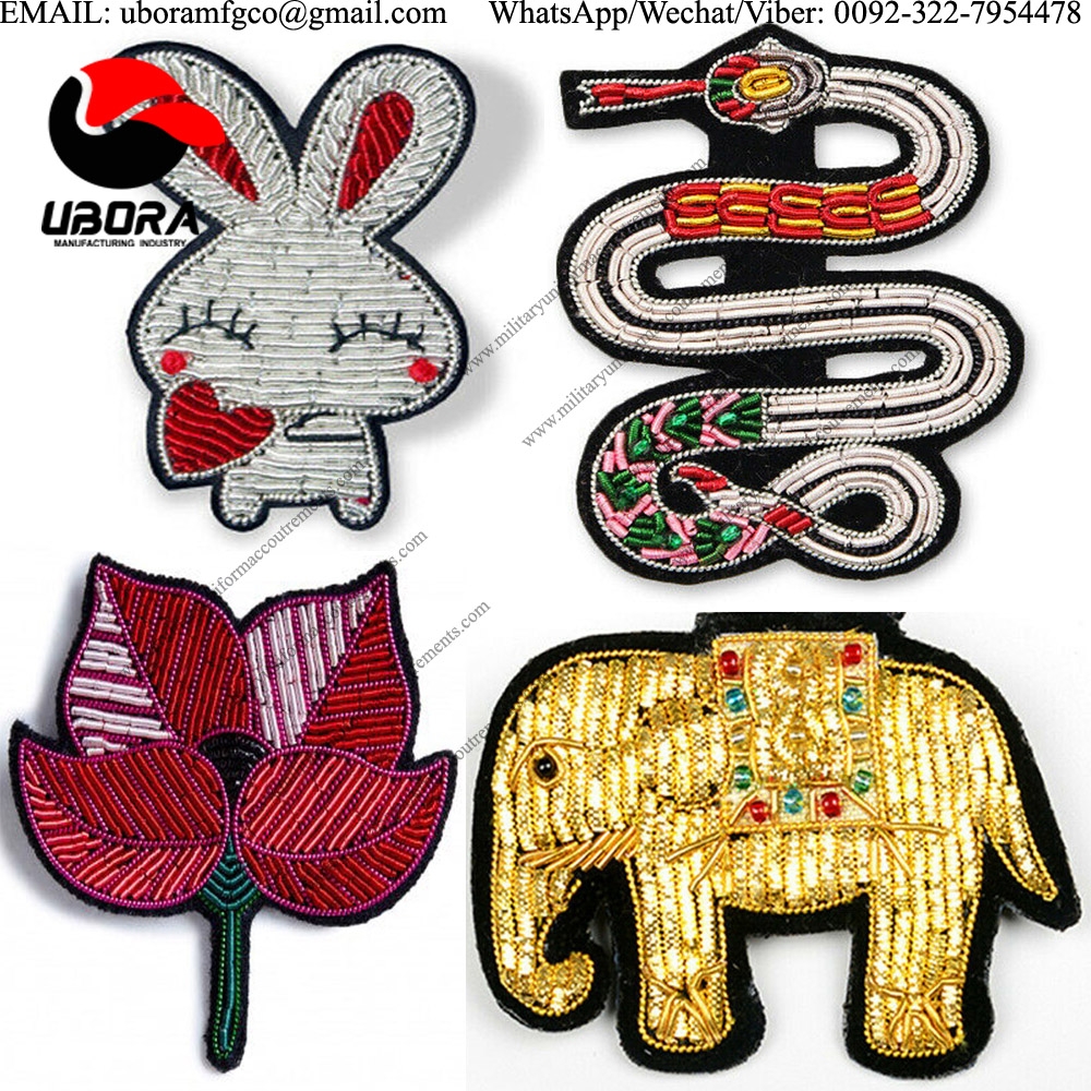 Fashion cartoon, snake, flower, Elephant Animal Korean Shirt T-shirt Jeans bullion wire Accessories 