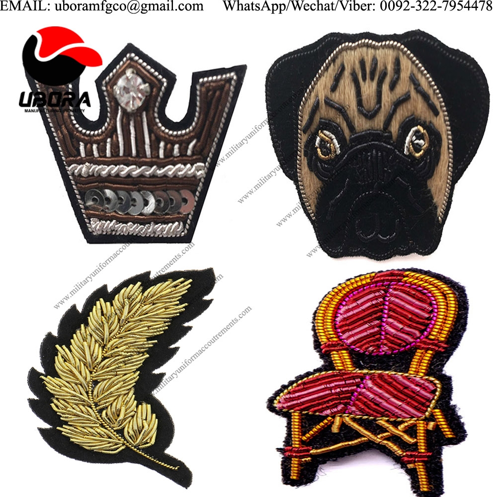 PRINCE CROWN Bullion wire brooch pin hand brooch embroider brooch badges Bullion wire fashion jacket