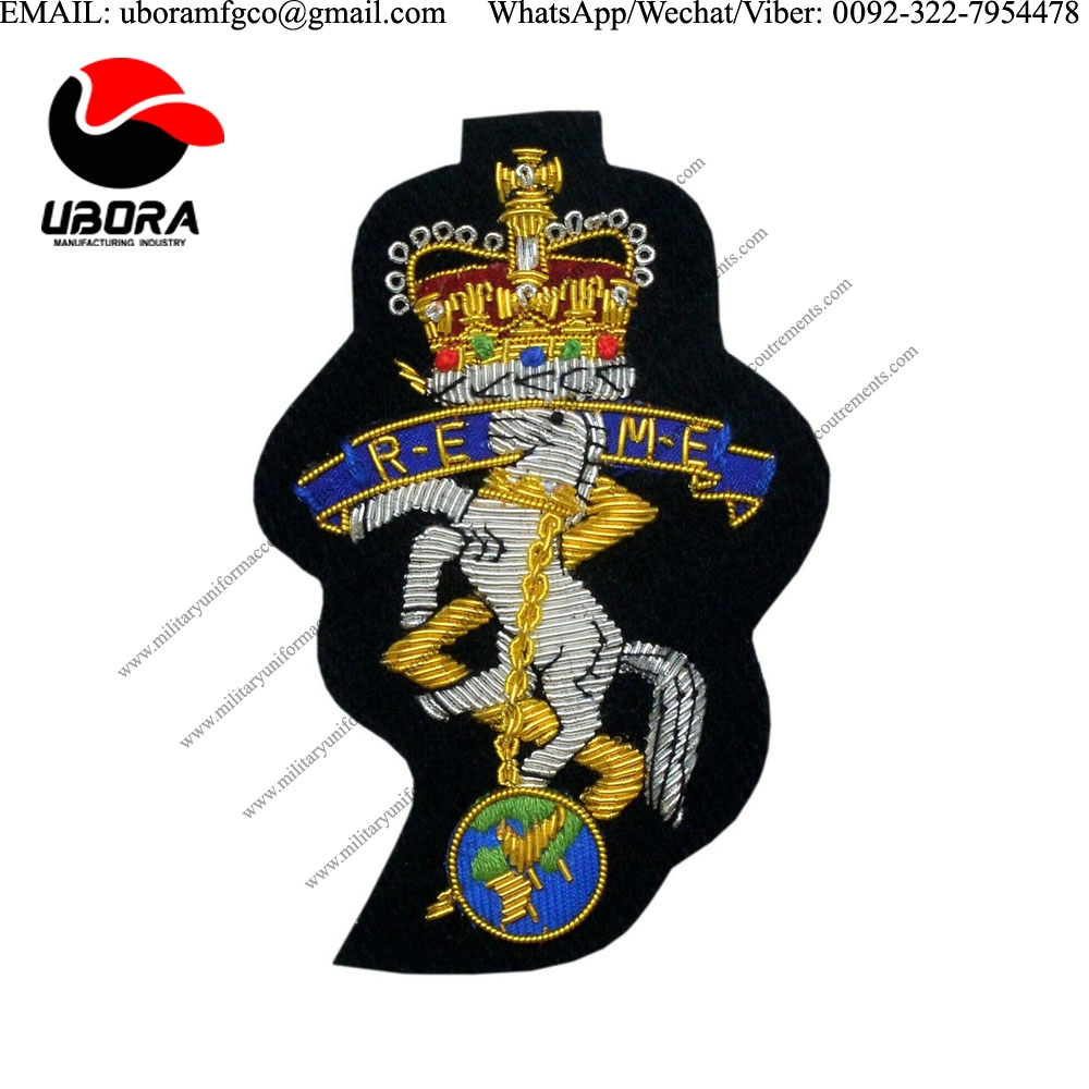 HandMade Embroider REME Royal Electrical & Mechanical Engineers Regimental Blazer Bullion wire 