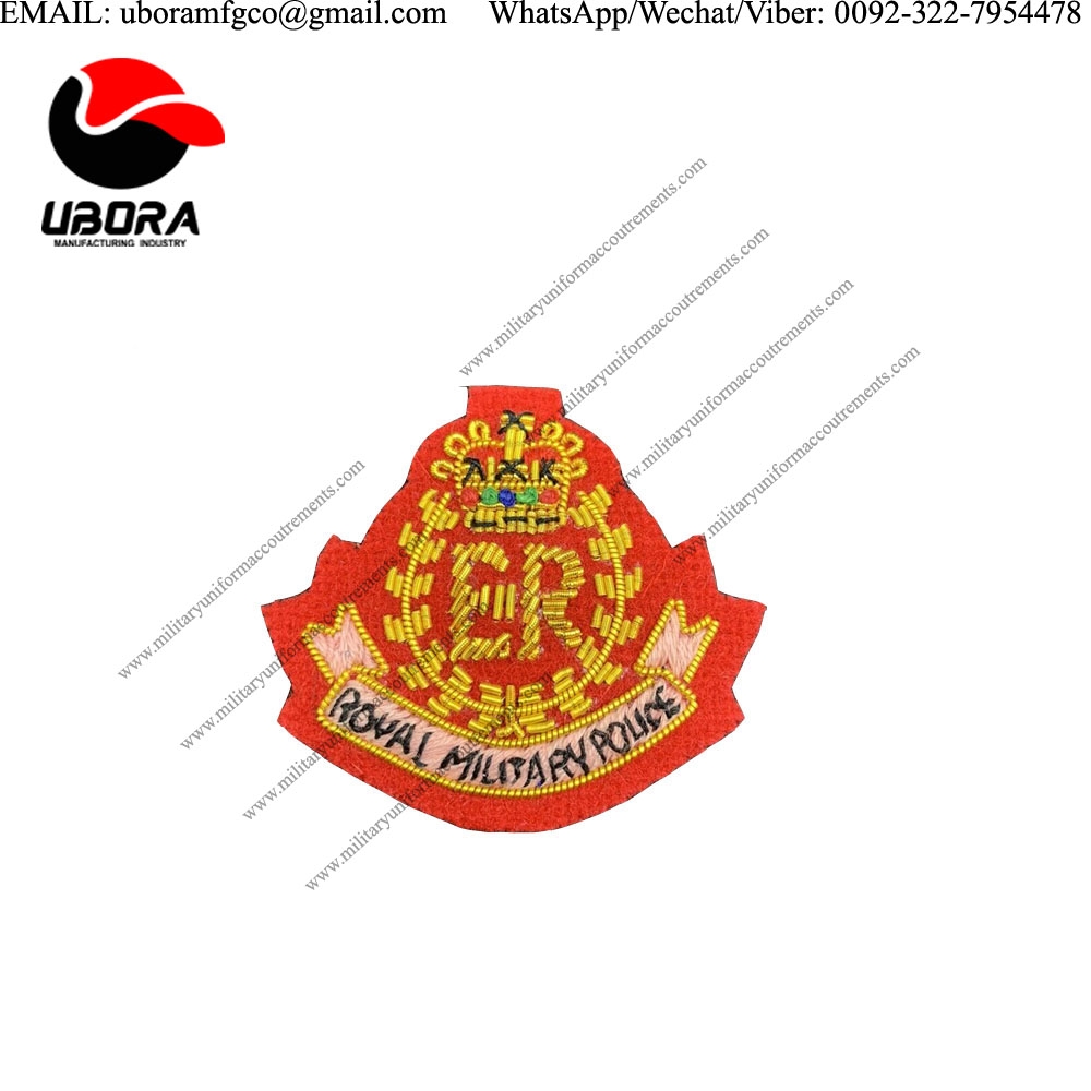 Uniform Blazer Badges Royal Military Police Cap Badge RMP Hand Embroidered Bullion & Wire Cap