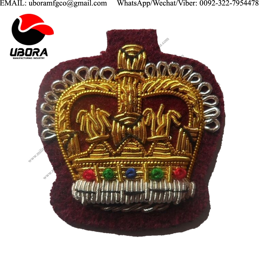Pakistan supplier Staff Sergeant Crown, Mess Dress, Army, Medical Cherry, Crowns, RAMC EMBROIDERY 