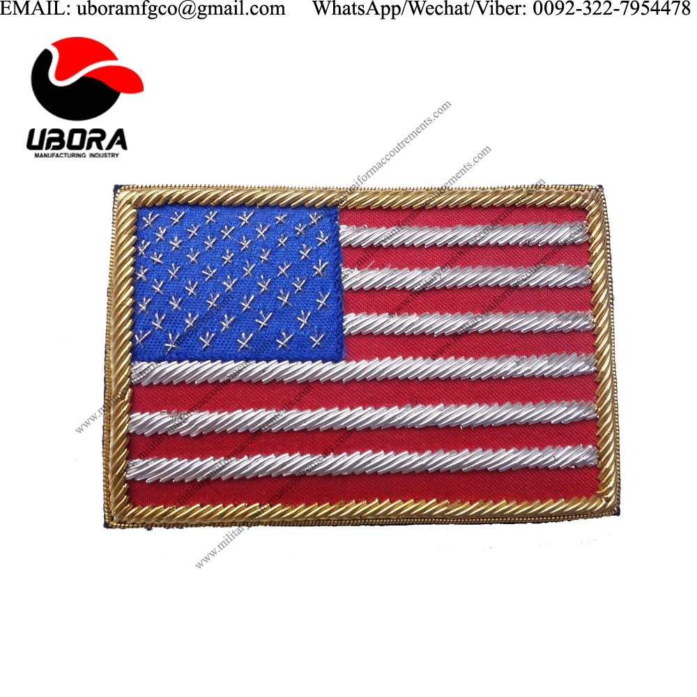 military uniform accoutrements USA Shoulder Patch with Velcro wire Hand Embroidery Emblem Indian