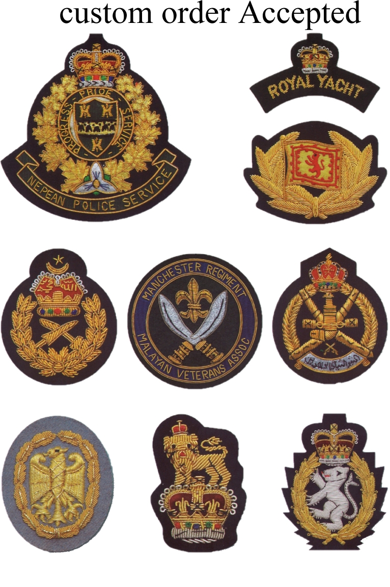 Custom made Wholesale hand embroidery badges,military patches,army,police,navy