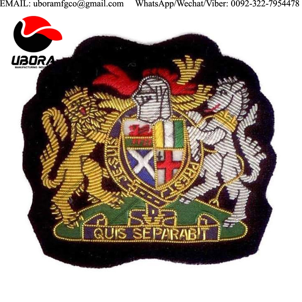 Bullion Patches Blazer Badge Bullion Wire Hand Made Embroidery Military Bullion Wire Blazer 