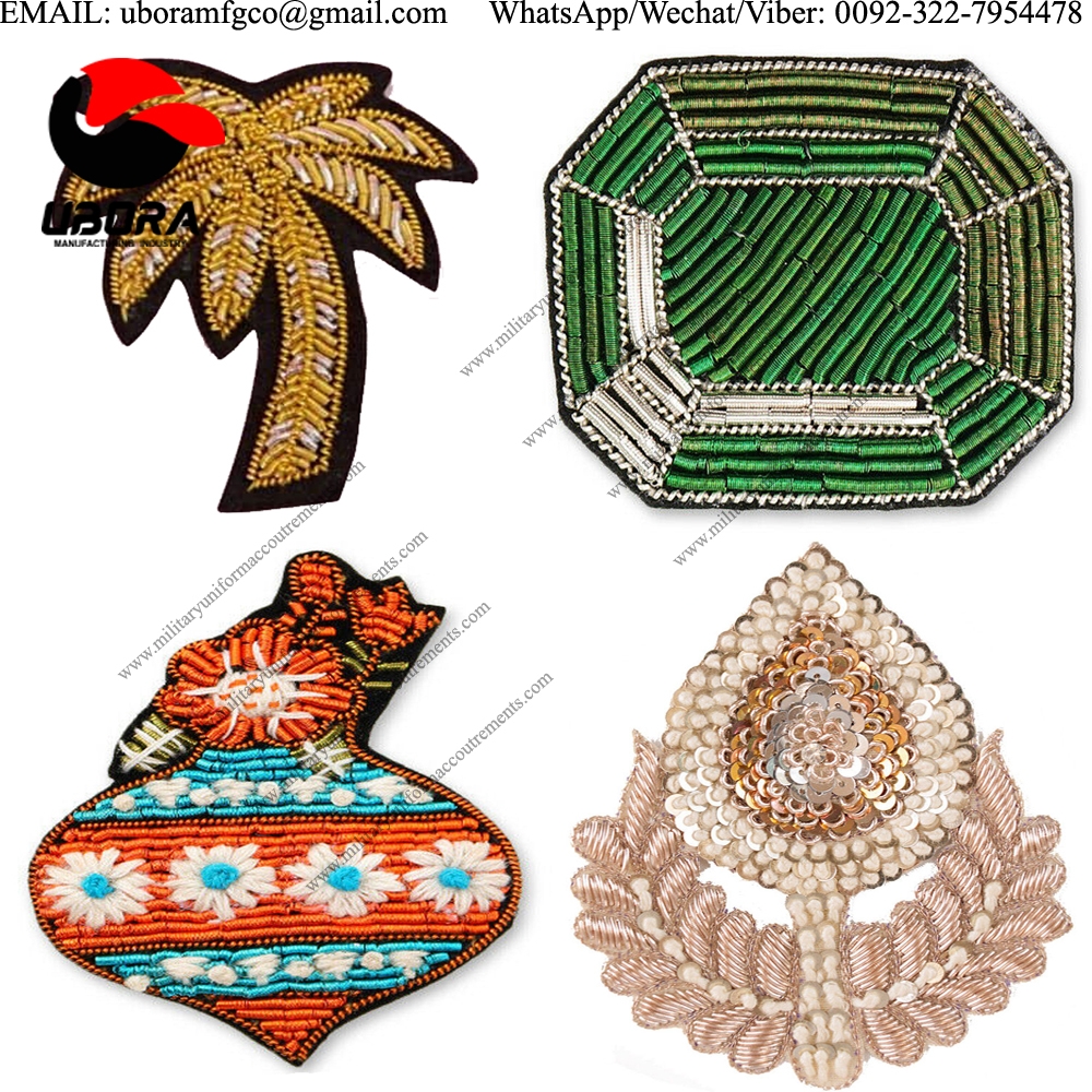 bullion wire Hand Embroidered Brooches, Embroidered Brooches Suppliers jewelery making brooch 
