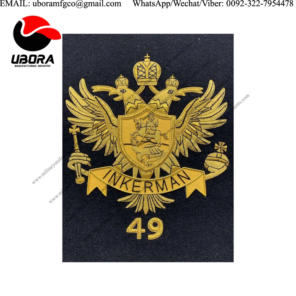 49 Inkerman emblem Badge Handmade With Bullion And Wire On Black Blazer Bullion Badge bests quality