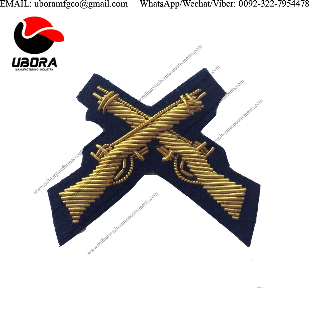 handmade badge Cross Rifles Sleeve Badge, Mess Dress, Army, Black, Skill at Arms, Military, SAA ARMY