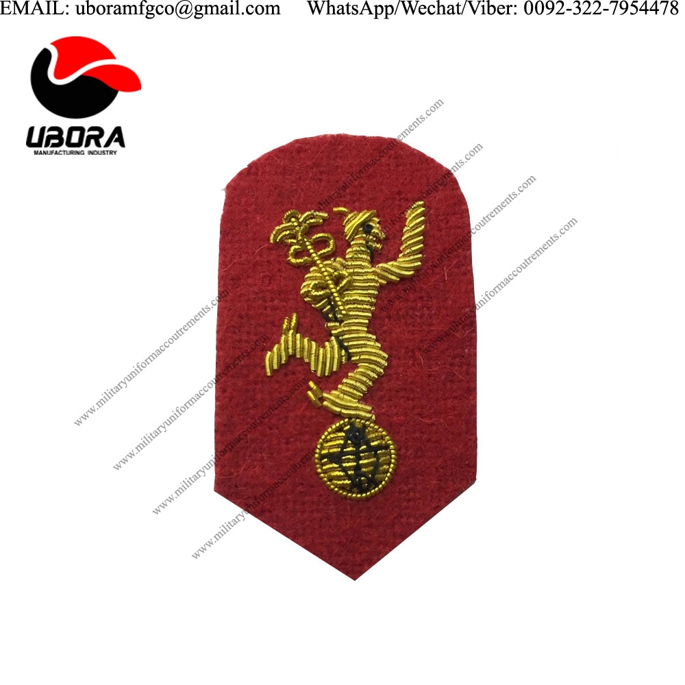 military insignia Royal Signals Jimmy Sleeve Badge, Mess Dress, Army, Military, Red and Gold CUSTOM 